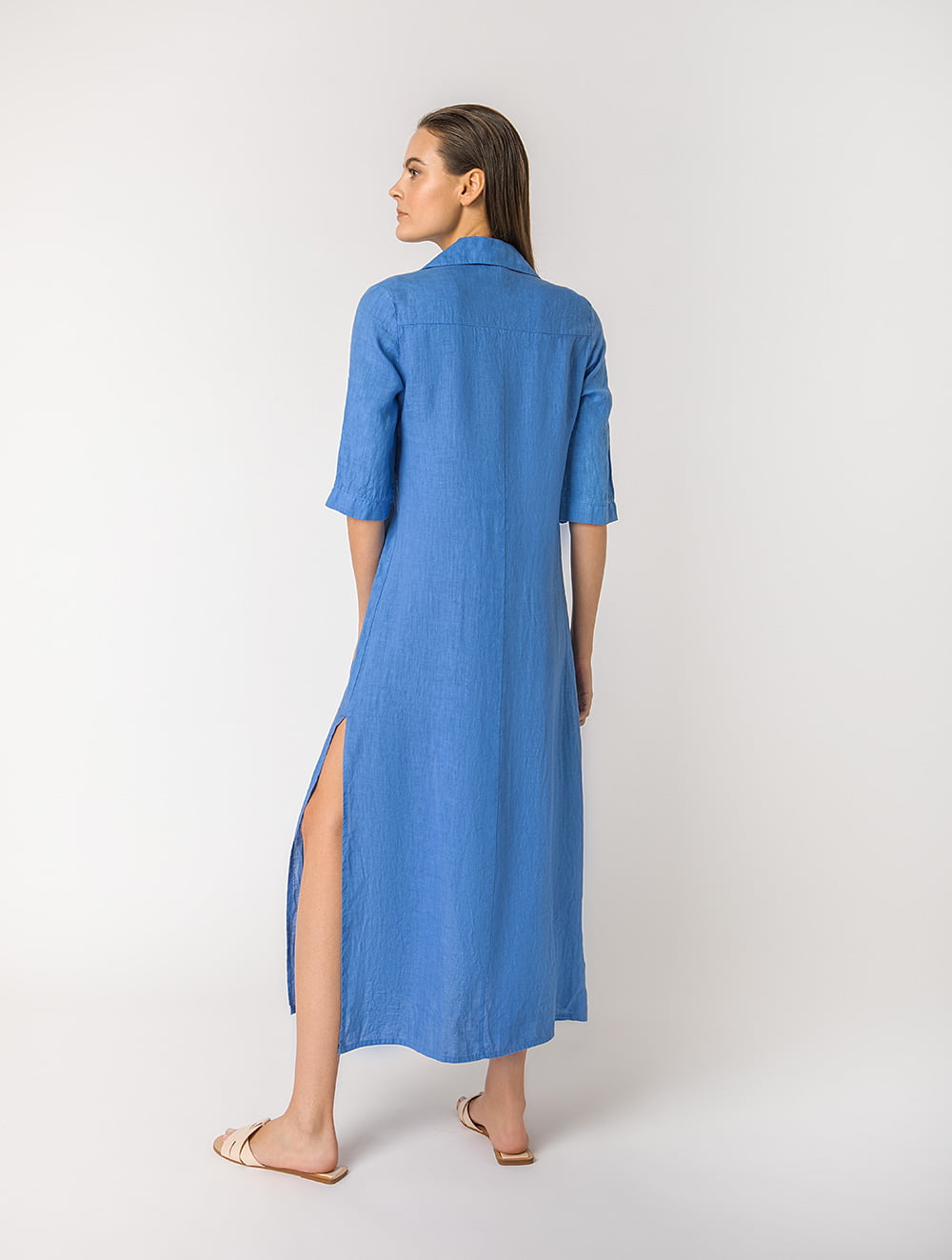 Linen Buttoned Maxi Dress