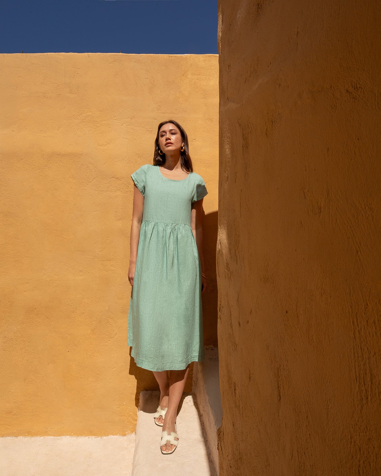 Linen Midi Dress